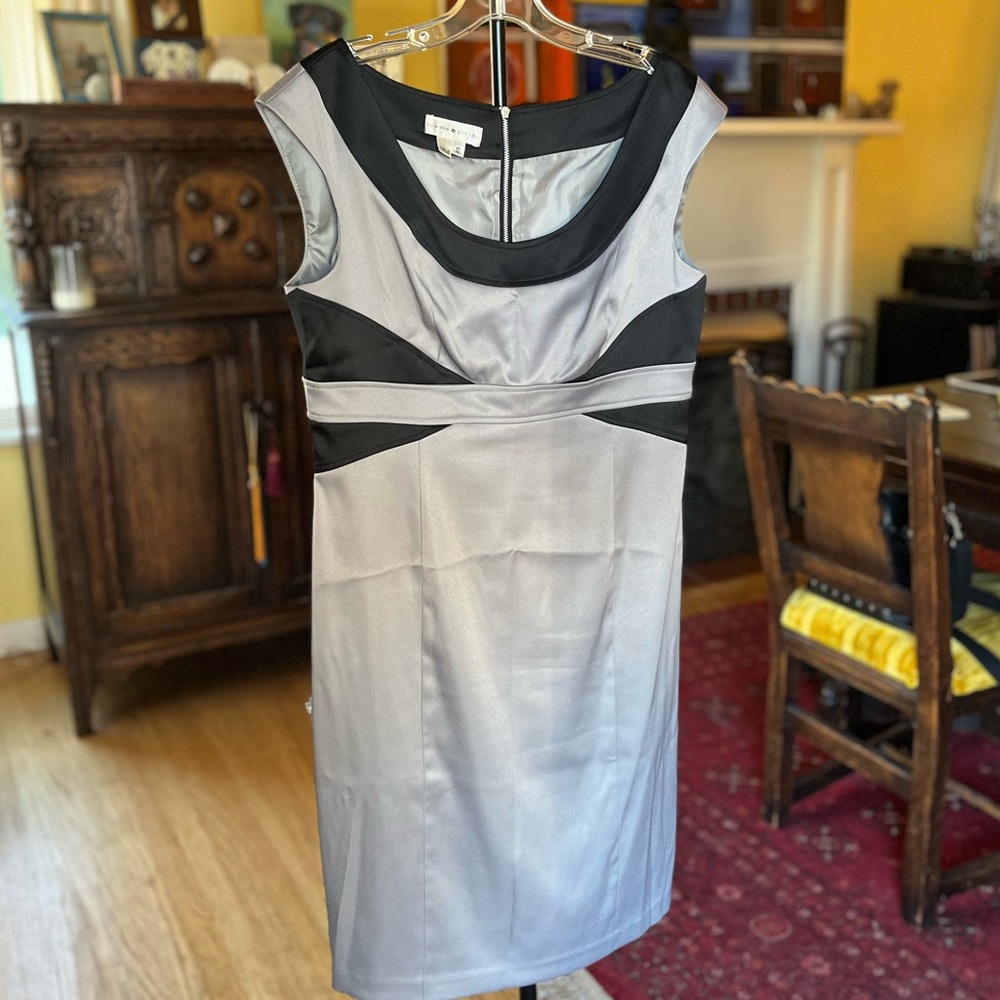 Gray and Black Sleeveless Dress